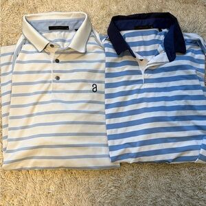 Greyson Blue and White Striped Polo Shirts